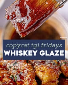 This Copycat TGI Fridays Whiskey Glaze (also previously called Jack Daniels Sauce), is the perfect blend of sweet and savory. It's amazing on chicken, beef, pork, seafood, veggies and more! #whiskey #glaze #tgifridays #jackdaniels