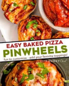 These bite-sized Baked Pizza Pinwheels are a perfect game-day appetizer or fun family dinner idea! Made with just a few simple ingredients, you can customize these to be just the way you like your pizza. #pinwheels #pizza #appetizer