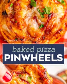These bite-sized Baked Pizza Pinwheels are a perfect game-day appetizer or fun family dinner idea! Made with just a few simple ingredients, you can customize these to be just the way you like your pizza. #pinwheels #pizza #appetizer