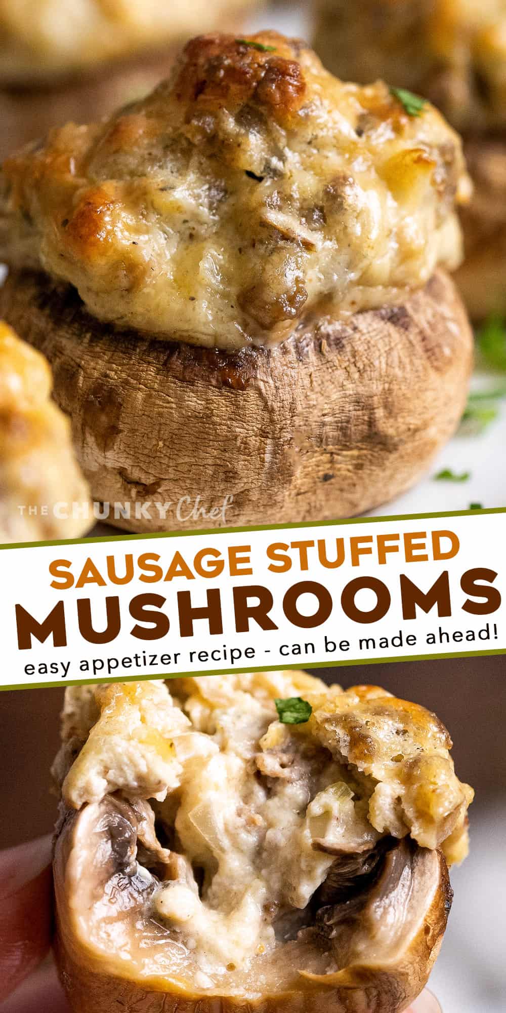 These Italian Sausage Stuffed Mushrooms are the ultimate party appetizer! Stuffed with a creamy sausage filling, then baked until deliciously golden, every bite is a flavor explosion. They can even be assembled and prepped ahead of time! #stuffedmushrooms #sausage #appetizer #fingerfood
