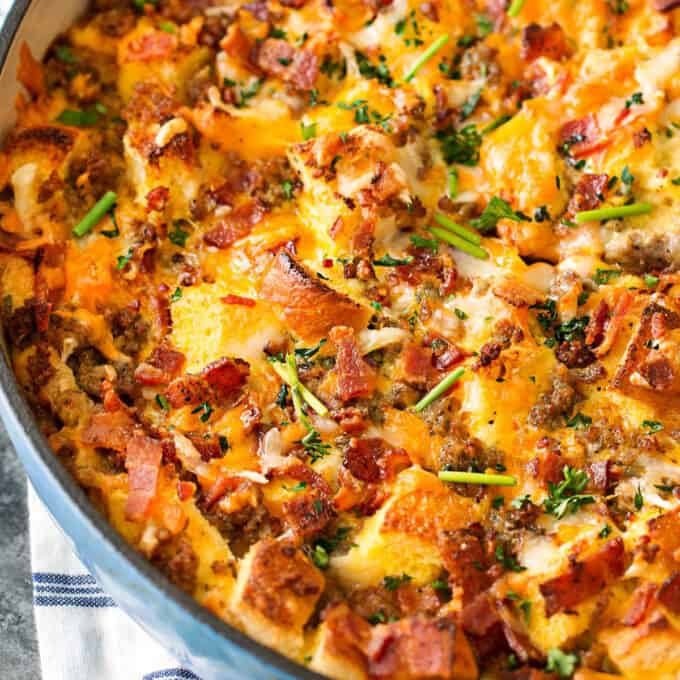 loaded overnight breakfast casserole