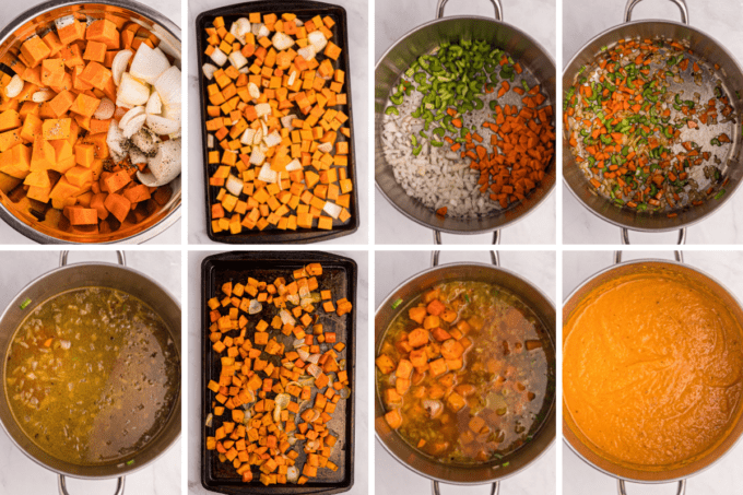 step by step how to make squash and sweet potato soup