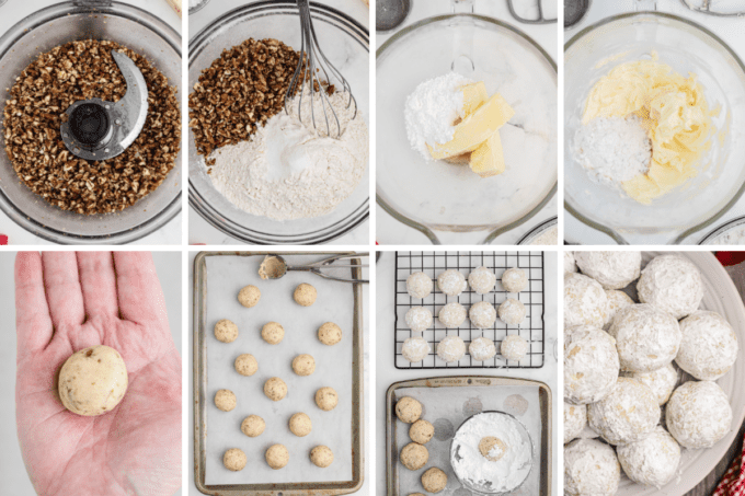 step by step how to make snowball cookies
