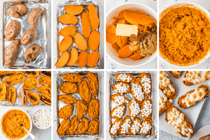 step by step how to make twice baked candied sweet potatoes