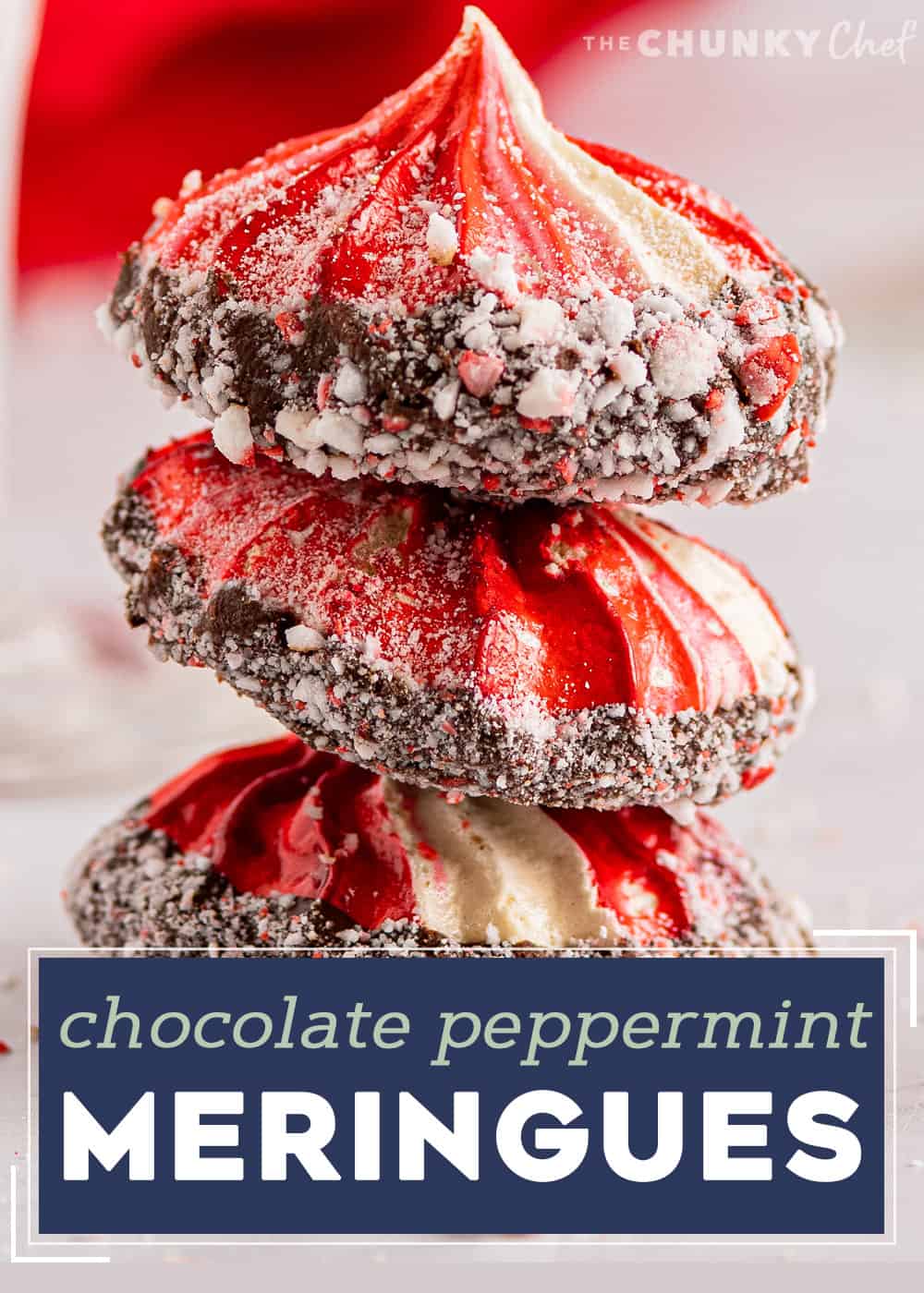 ChocolateDipped Peppermint Meringue Cookies The Chunky Chef