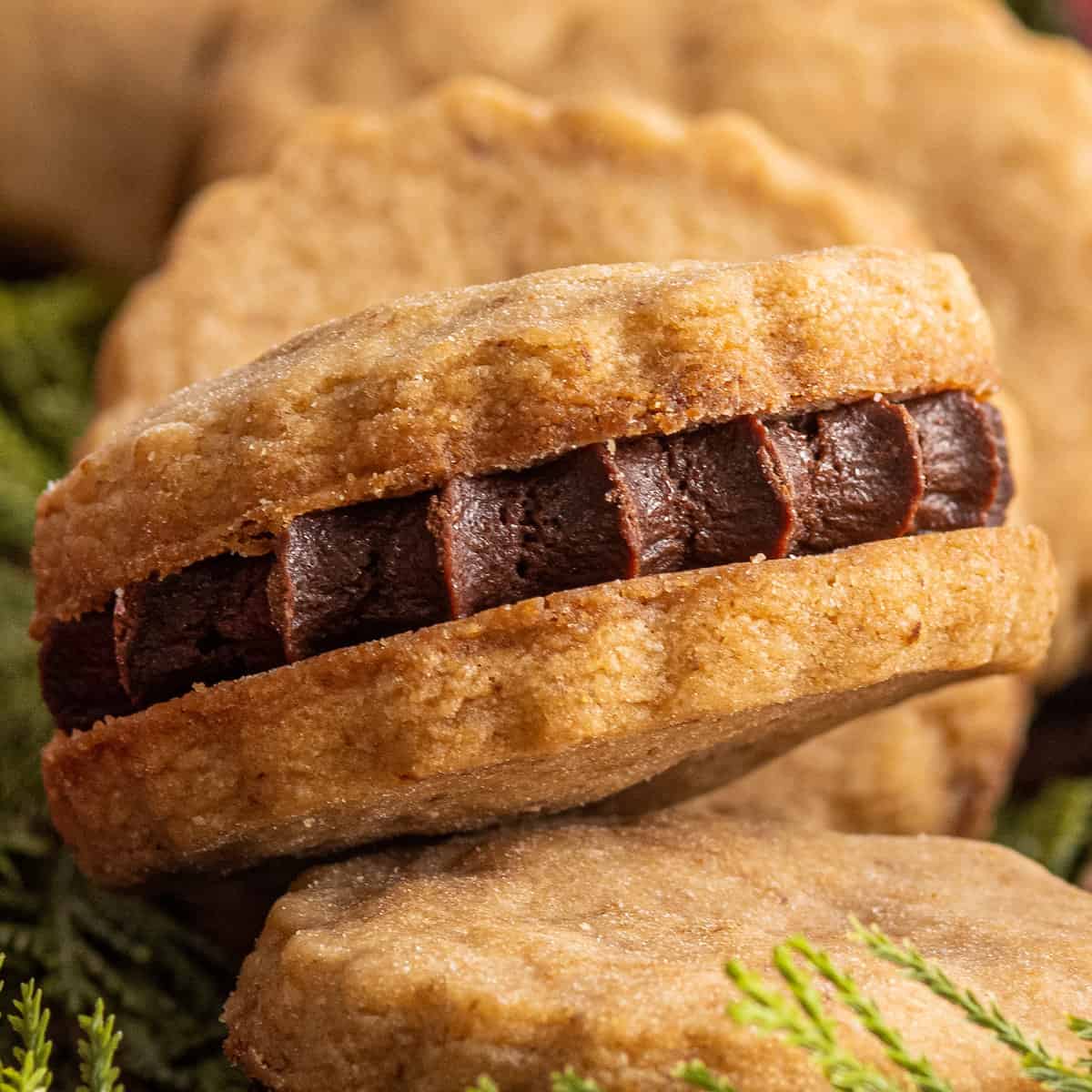 Espresso Shortbread Sandwich Cookies