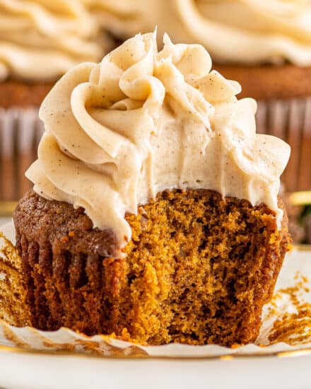 gingerbread cupcakes with a bite taken out of it