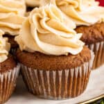 gingerbread cupcakes on white plate