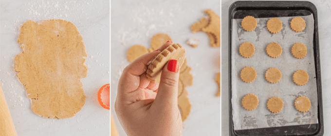 step by step how to cut out shortbread dough