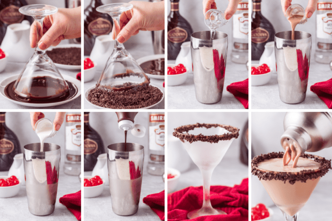 step by step how to make chocolate martini.