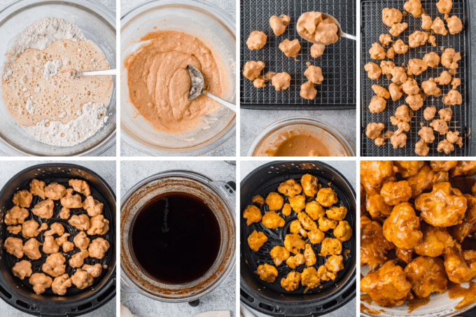 step by step how to make air fryer cauliflower bites