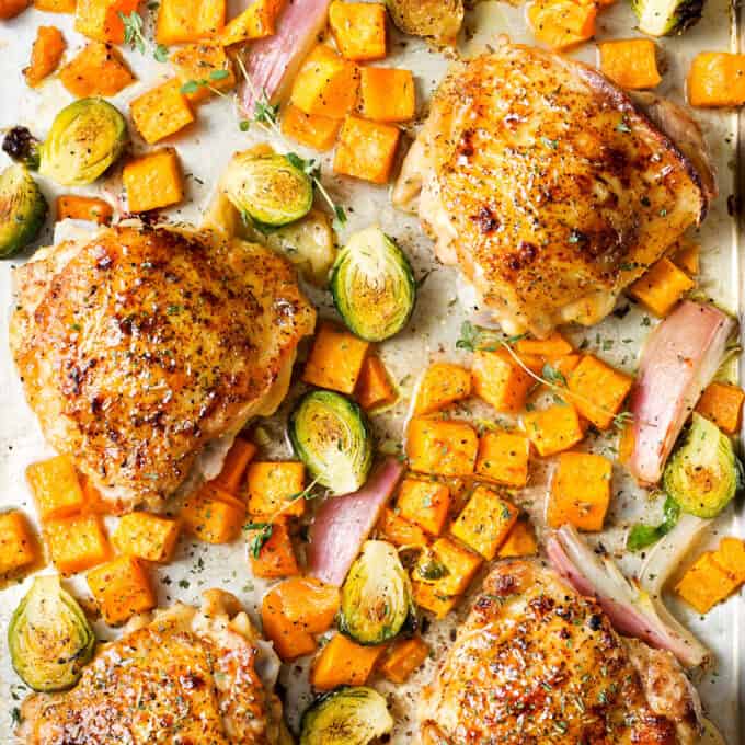 sheet pan maple mustard chicken