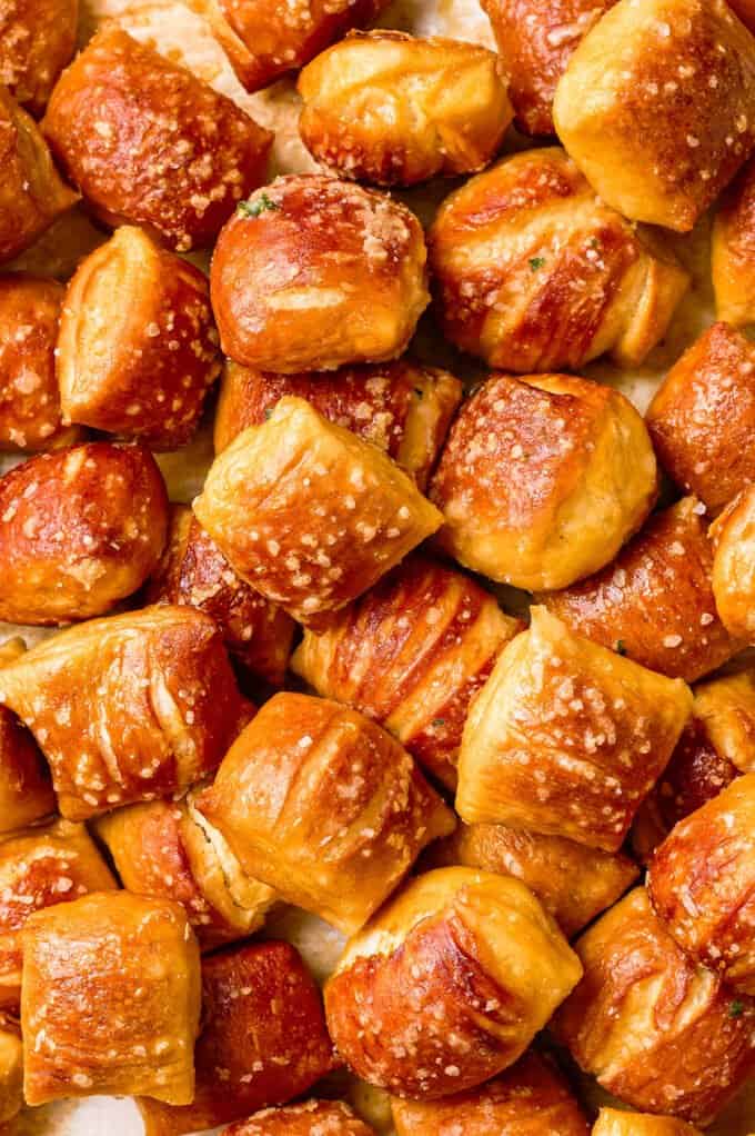 pile of buttered soft pretzel bites