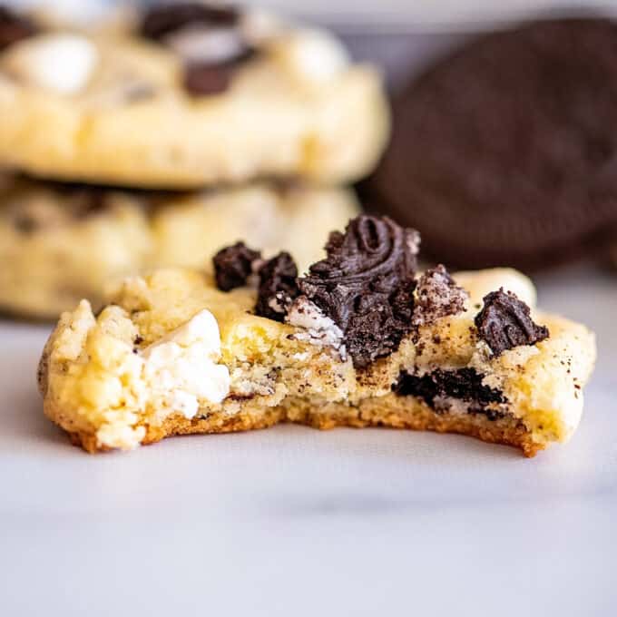 oreo cookie with a bite taken out of it