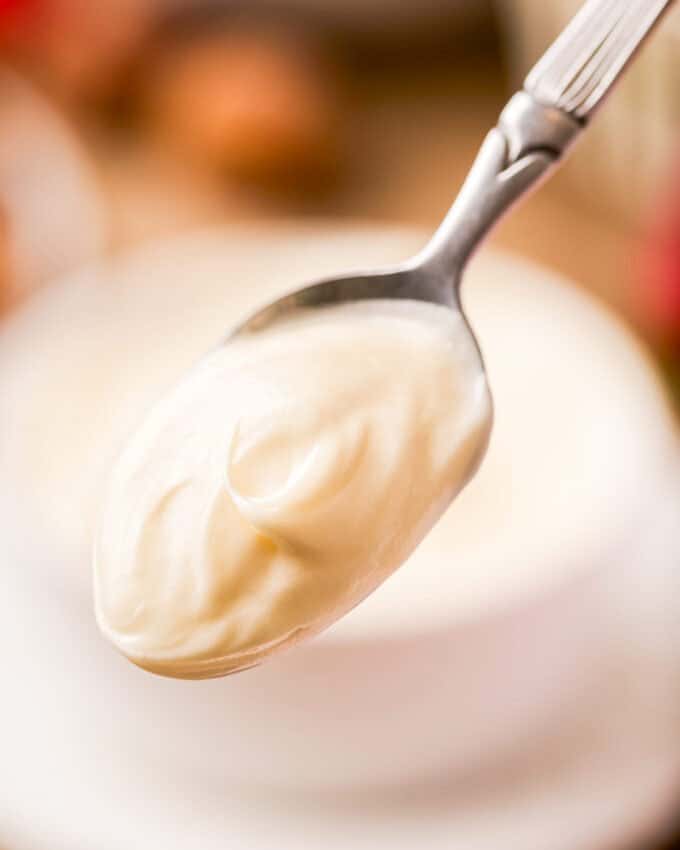 spoonful of cream cheese dip