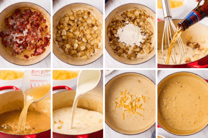 step by step how to make beer cheese soup