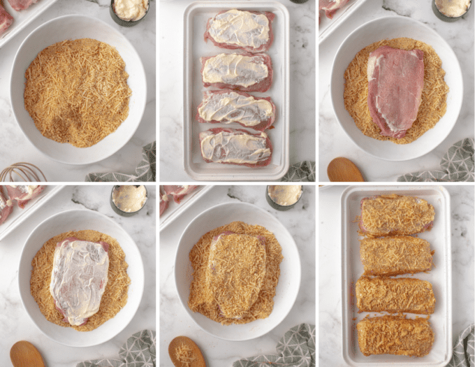 step by step how to make breaded pork chops