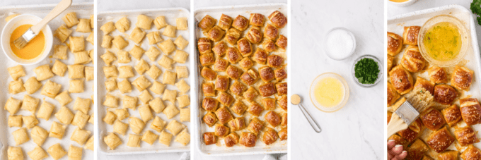 step by step how to bake soft pretzel bites