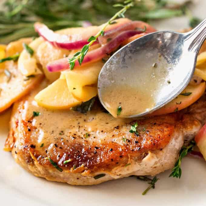 pork chops and apples