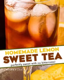 Lemon Sweet Tea is smooth, sweet, and oh so refreshing on a hot summer day! This classic Southern drink is incredibly easy to make at home, using simple ingredients, and with no bitterness!