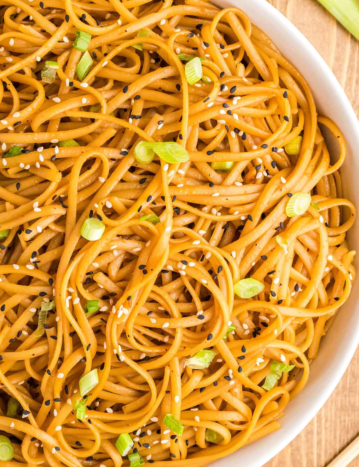 These sesame noodles have a rich sauce that's savory with a hint of spice and sweetness. They're made quickly, can be served hot or cold, and are perfect as a side dish or add some veggies and protein for an easy main dish!