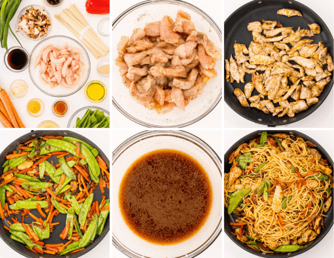 step by step how to make chicken lo mein at home