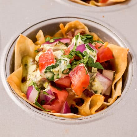 beef taco cup in muffin tin