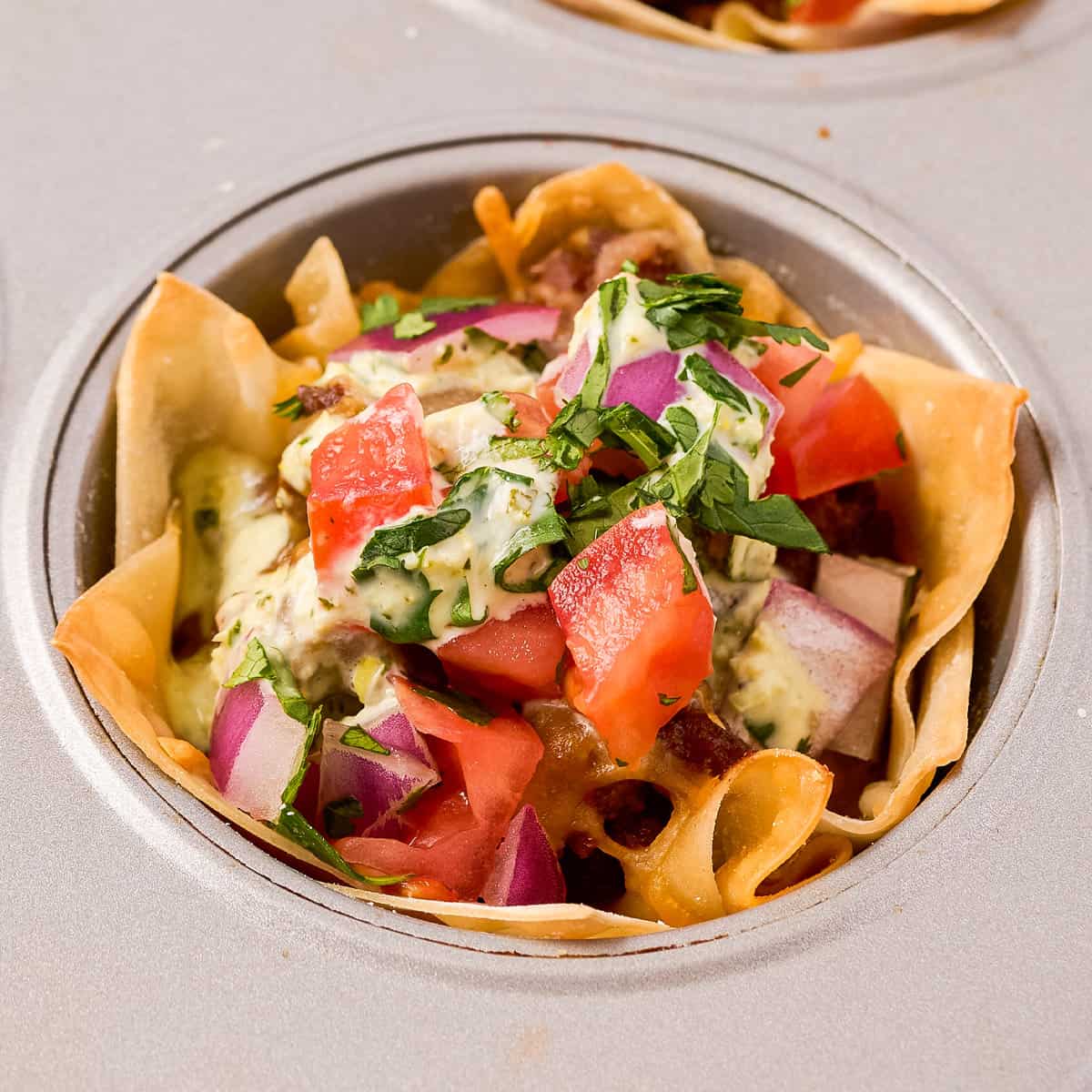 halal beef taco cup wonton shell lunchbox mini baked school kids