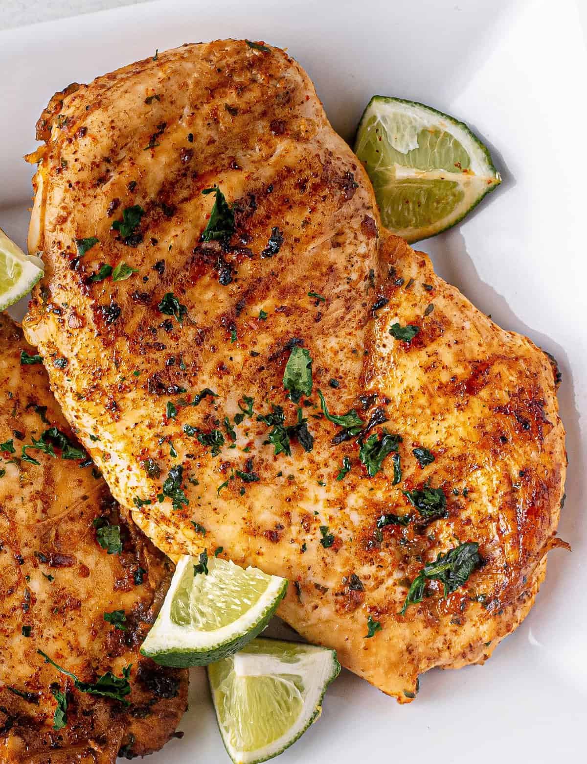 Chicken breasts marinated in a mix of tequila, citrus juices, lime zest and flavorful spices... get ready to fire up your grill and enjoy some of the best tasting chicken ever!