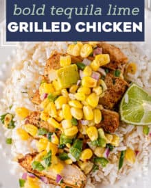 Chicken breasts marinated in a mix of tequila, citrus juices, lime zest and flavorful spices... get ready to fire up your grill and enjoy some of the best tasting chicken ever!