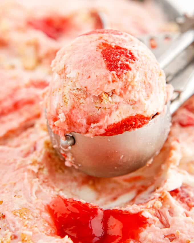 scoop of cherry pie ice cream