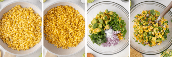 step by step photos of how to make avocado corn salsa