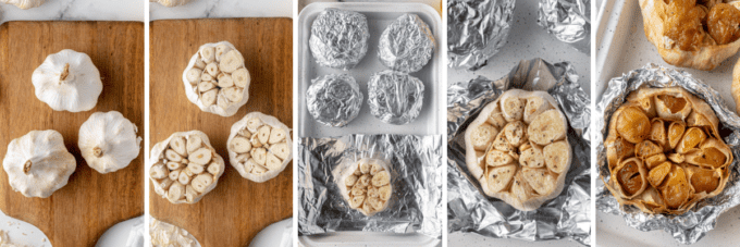 step by step photos of how to roast garlic