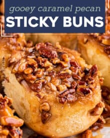 These caramel pecan sticky buns are so soft and fluffy, and absolutely dripping in a maple caramel sauce that is out of this world! They're easy to make ahead of time, and the perfect decadent breakfast/brunch treat!