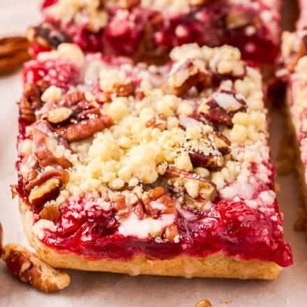 square of cherry pie bars