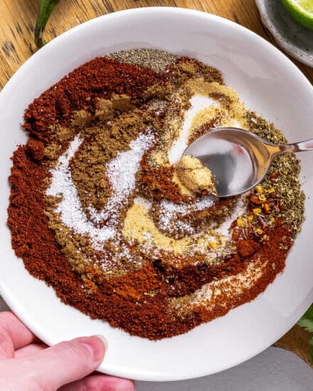 This homemade taco seasoning is made in minutes, with spices you probably already have on hand, and tastes SO much better than the store-bought packets. It's preservative-free, and you can control the salt and spiciness levels!