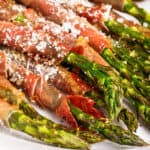 asparagus spears wrapped in prosciutto and roasted