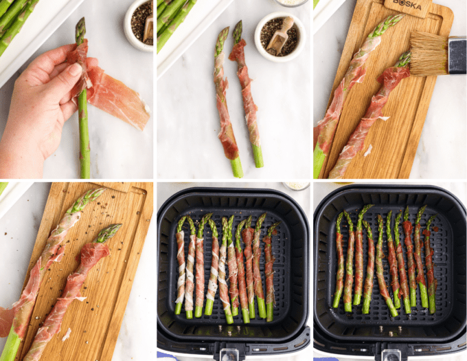 step by step photos of how to make prosciutto wrapped asparagus