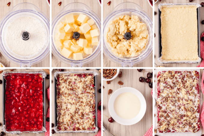 step by step photos of how to make cherry pie bars