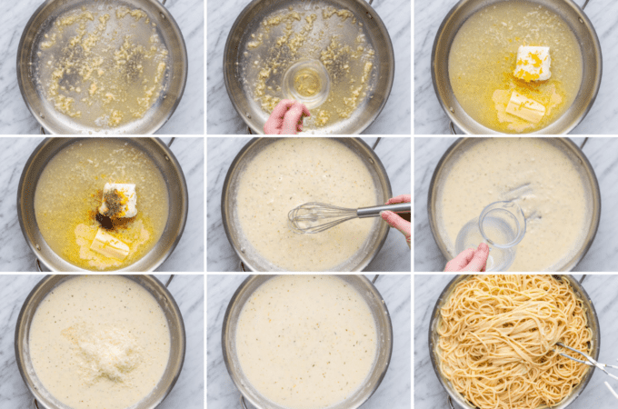 step by step how to make creamy lemon pasta