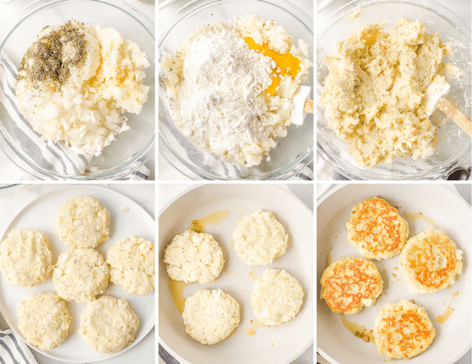 step by step photos of how to make mashed potato pancakes