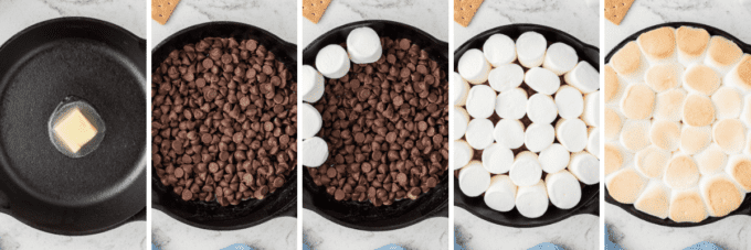 step by step photos of how to make s'mores dip