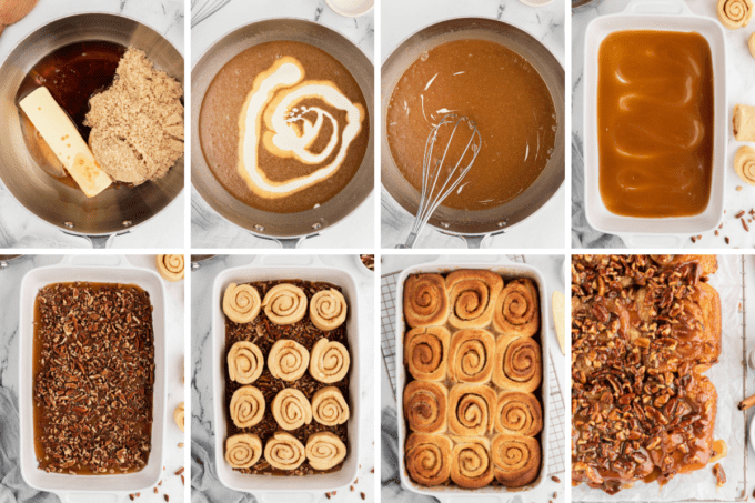 step by step how to make sticky buns