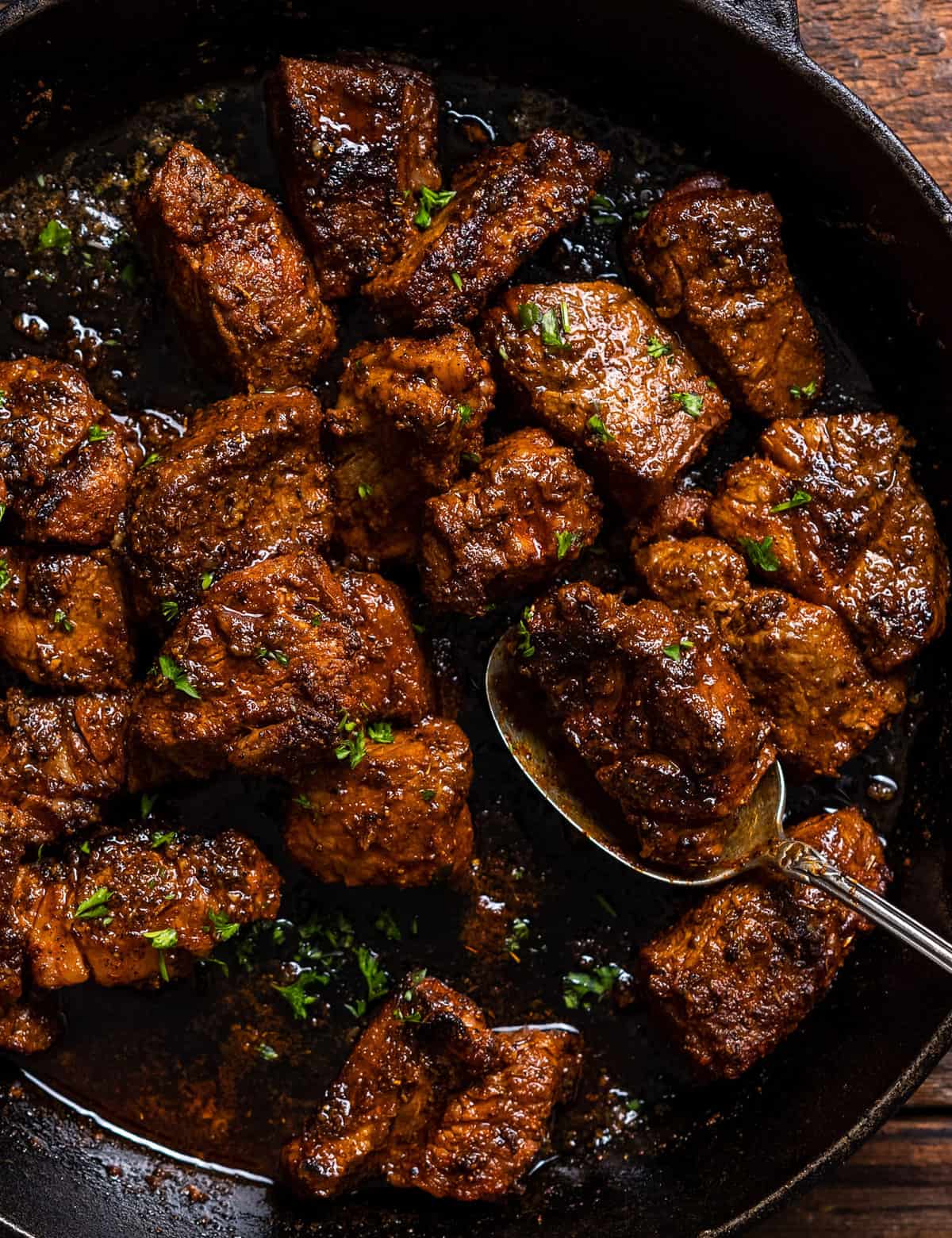 Cajun Garlic Butter Steak Bites - The Chunky Chef