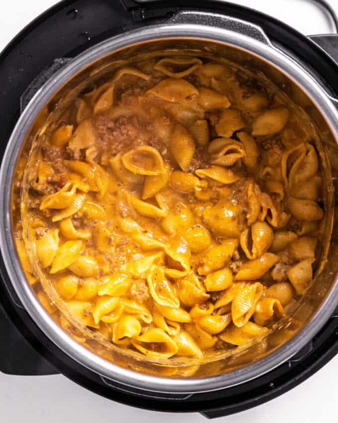 cheesy taco pasta in the instant pot