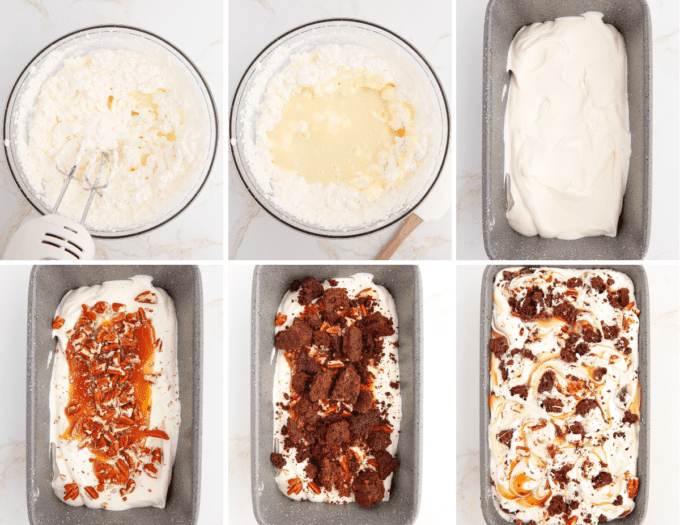 step by step how to make turtle brownie ice cream