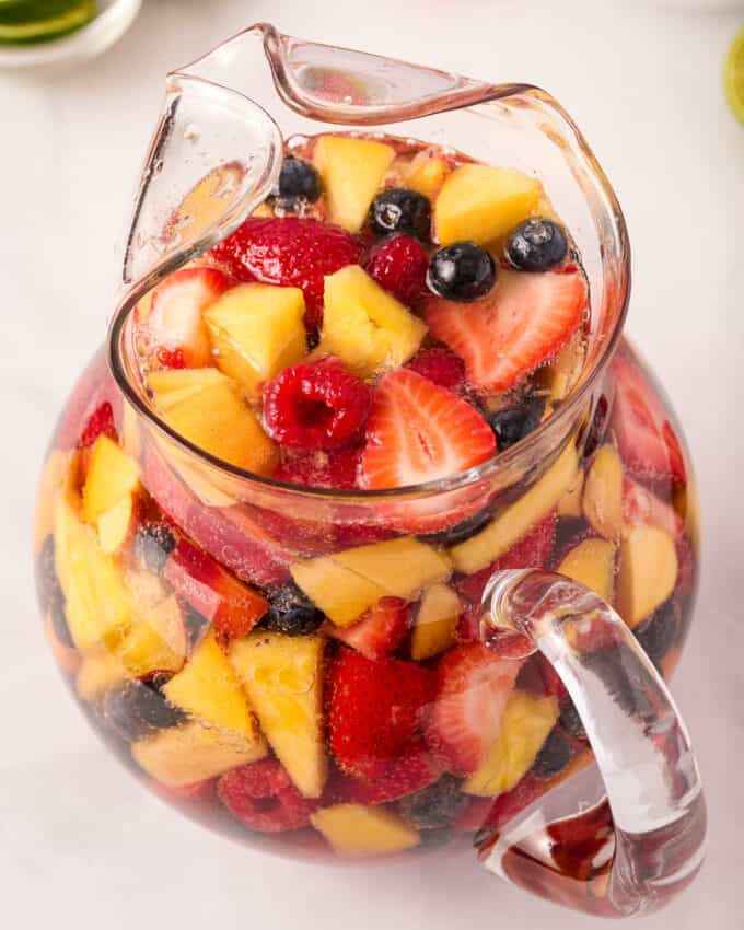 pitcher of sangria with plenty of fruit