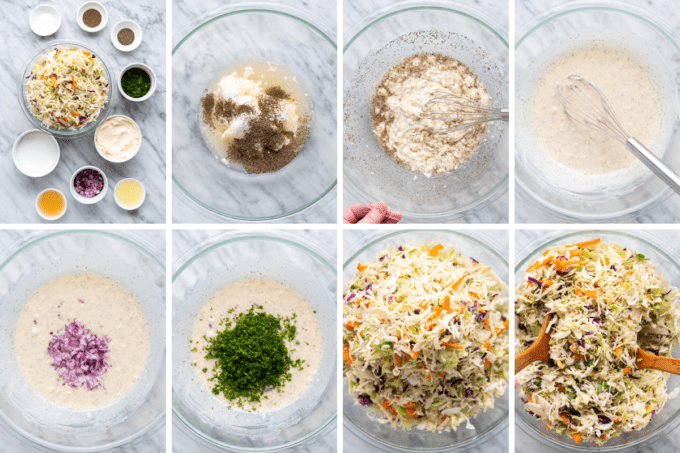 step by step photos of how to make coleslaw