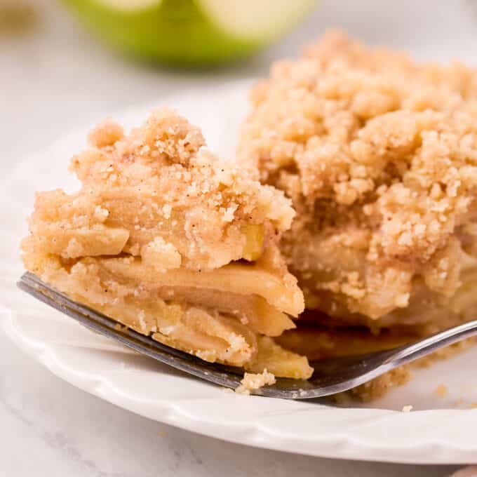 a forkful of apple pie