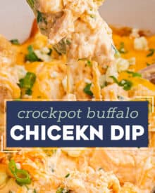 This easy game day appetizer combines classic buffalo wing flavors with cool creaminess in an easy dip made in the crockpot. Perfect for any party, serve it up with chips or celery sticks and watch everyone go back for seconds!